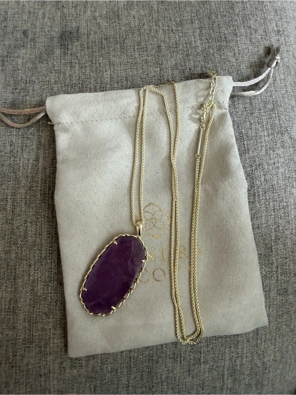 Kendra Scott Macrame Gold/Purple Reid Necklace